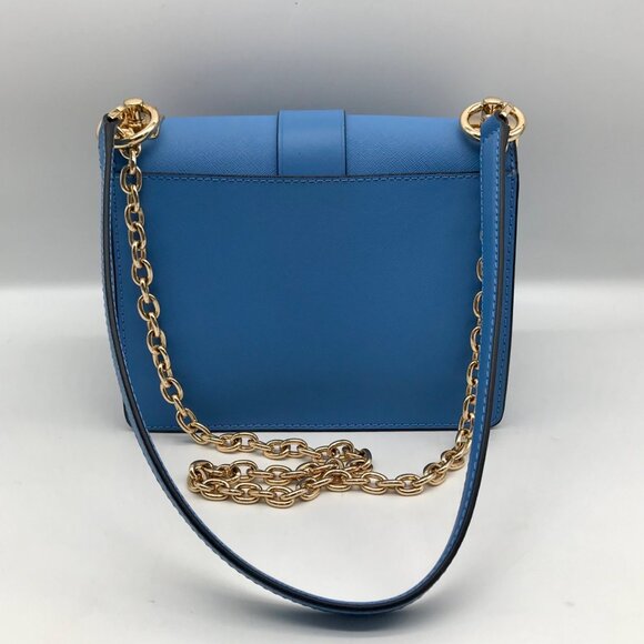 Michael Kors Blue Saffiano Leather Greenwich Small Crossbody Bag - Picture 2 of 12